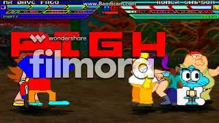 Mugen Request Battle #52 Mr Dave Fago, Panty, Steve And Manny Vs Homer, Leela, Gumball And Peter