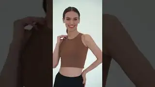 9042 Crop top Rib песочный