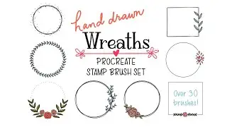 Demo: Hand drawn Wreath Procreate Stamp Set