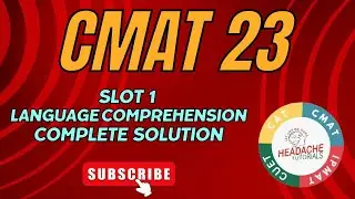 CMAT 2023 Language Comprehension Complete Solution.CAT| CMAT| CMAT2023| CMAT Answer key | IPMAT