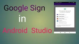 Sign in with Google |Log in  Google in Android Studio  || Android Studio Tutorial||2020