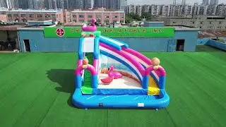 Tropical Splash: Custom Flamingo Theme Inflatable Water Slide & Pool! 🦩💦🌴 Chinee Inflatables T8-4022