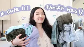 my CUTEST thrift haul yet (winter & spring try-on haul)