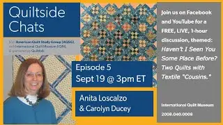 QUILTSIDE CHATS - Episode 5 - Anita Loscalzo - Sept 19, 2021