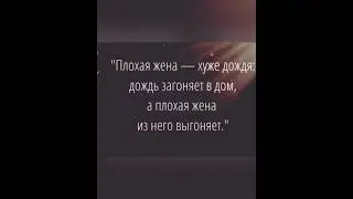 Плохая жена-хуже дождя…»-еврейская пословица.
