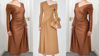 How to Sew Asymmetric Gathered Dress With Sleeves