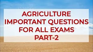 Agriculture Important Questions || For All agriculture exams #trending #viralvideo #agro #trend