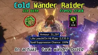POE 3.18 | 9 Frenzy+Ice Bite,Tank,Cold Wander Raider Build Guide | Kinetic Blast+Power Siphon
