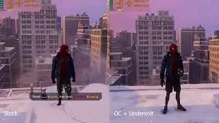 Comparison stock and overclocking, i7-14700KF + RTX 4070Ti | Spider Man Miles Morales