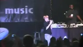 Justin Bieber gets hit by a water bottle (XBOX 360 Edition)