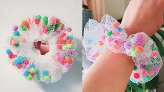 DIY PomPom Scrunchies | Easy & Simple Step Scrunchies