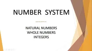 Number System   Natural Numbers, Whole Numbers & Integers