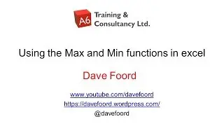 Using the Max and Min Functions in Excel
