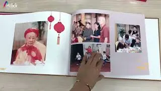 Album mừng thượng thọ bìa da gắn hình trang trọng, lạ mắt