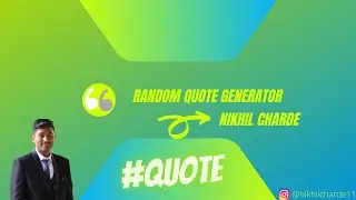 Random Quote Generator in JAVASCRIPT, HTML and CSS - Nikhil Charde #javascript #nikhilcharde #nikhil