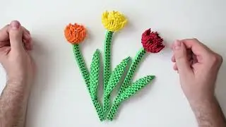 Small 3d Origami Flower tutorial