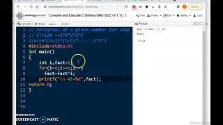 #34 Factorial using for | for loop | factorial | C for beginners | Program logic | Decrement