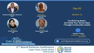 2nd World Patients Conference: Fundraising basics and build your donor base through community events