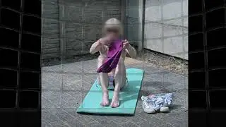 crossdresser sunbathes in a bikini