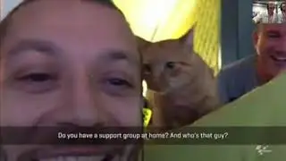 Valentino rossi and his cat Rossano