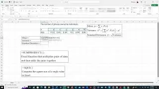 Computing Mean, Variance, St  Deviation for Discrete Probabilty Distribution with MS Excel
