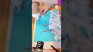 Зимова аплікація/ Зимняя аппликация/ Winterbasteln mit Kindern