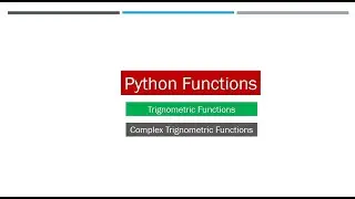 Chapter3 L2  Python Functions #TrignometricFunctions #ComplexTrignometricFunctions
