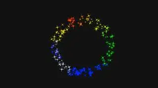 Stars Circle Green Black Screen