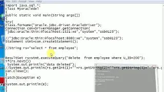 java program to delete data from Oracle database table