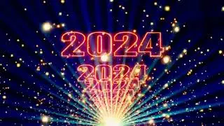 Neon Lights Happy New Year 2024 Bokeh Particals Glowing🎆🎇✨