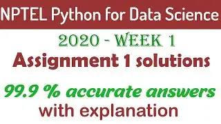 2022- NPTEL Python for Data Science Assignment 1 solutions| 100% correct answers with explanation