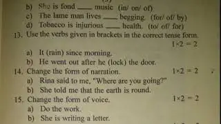 Class 8 English Grammar Model Question for Half Yearly Exam #sankardevsishuniketan