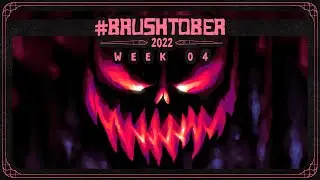 Painting a Spherical Bee, a Dog with a Hoodie and a Scary Jack O'Lantern | BRUSHTOBER 2022: Week 04