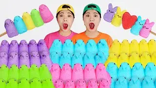 レインボーデザートマシュマロゼリー食べる音ドナ
