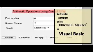 Arithmetic Operations using control array| In Visual Basic |VB  English