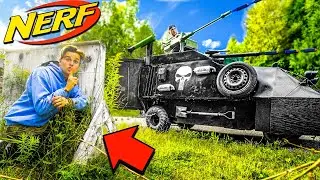 NERF HIDE AND SEEK AGAINST A NERF TANK!