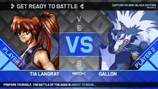 M.U.G.E.N.  Tia Langray (Breakers) Vs  Jon Gallon (Darkstalkers)