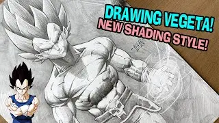New Shading Technique! Drawing Vegeta! #dragonball