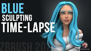 Zbrush 2021 - Stylized female aracter sculpting Time - Lapse