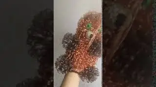 Мочалка ручной работы, коричневая