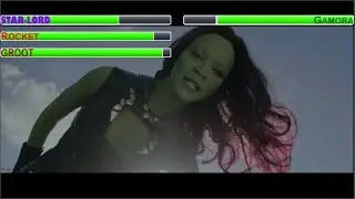 Star-Lord, Rocket and Groot vs Gamora With Healthbars