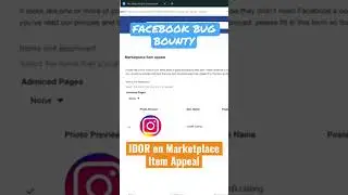 Menemukan BUG IDOR di Marketplace Item Appeal FACEBOOK (META) #bugbounty #fypyoutube #bugbountytips