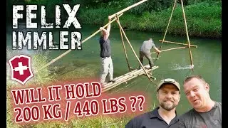 12m (40 feet) Bushcraft Bridge / Will it hold 200 kg  (440 lbs) ?? / a project with James Bender