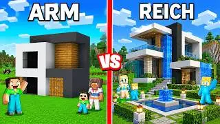 Billy Family Poor vs Ukri Family Rich Modern House Building Challenge in Minecraft!