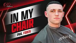 IN MY CHAIR: Phil Foden comes in for a cut and goes back to his natural colour