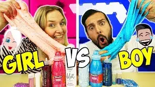 BOY VS GIRL SLIME CHALLENGE - Kaan & Nina machen Jungen & Mädchen XXL Schleim - Welcher ist besser?