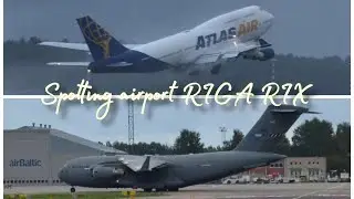 Споттинг в международном аэропорту Рига RIX/EVRA прилёт b747-400 и С17