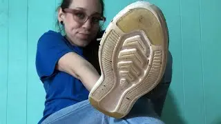 Long day sock and sneaker removal