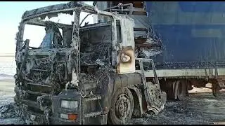 Вытащили дальнобойщика из горящей машины