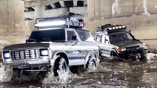 1/10 Scale|Axial SCX10 II Jeep Cherokee & TOYOTA LC80|GMADE GS02F FORD BRONCO 1979 Off-road Trail